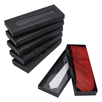 Paper Cardboard Tie Storage Boxes with Visible Window LS-CON-WH0107-63-1