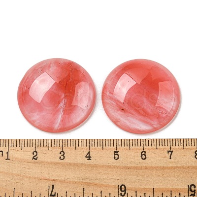 Cherry Quartz Glass Cabochons G-C115-02B-04-1