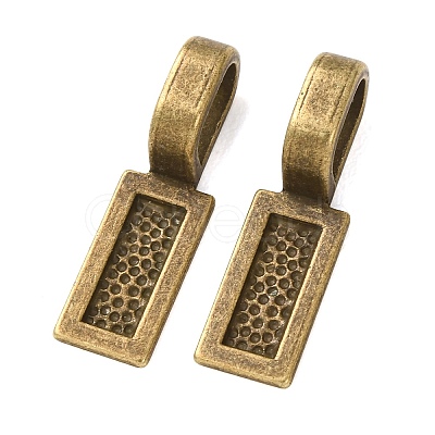 Tibetan Style Alloy Glue-on Flat Pad Bails LS-TIBE-4710-AB-NR-1