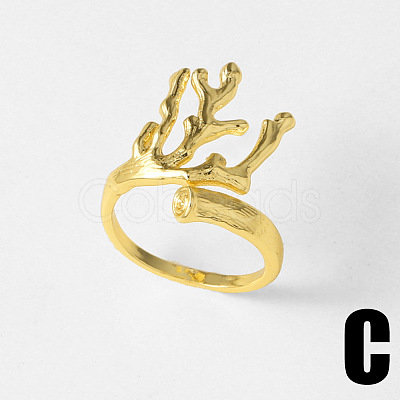 Ocean Brass Cuff Open Rings WGF4C63-02-1