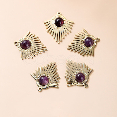 Bohemia Style Natural Amethyst Pendants BOHO-PW0001-060D-02-1