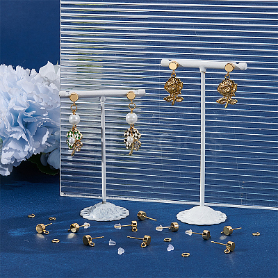 Brass Stud Earring Findings KK-CN0003-42G-1