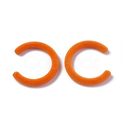 Flocky Acrylic Beads X-OACR-L010-B-08-1