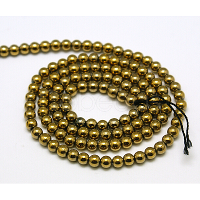 Non-magnetic Synthetic Hematite Beads Strands G-K015-3mm-01-1