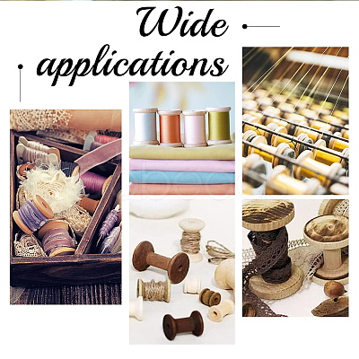 48Pcs 3 Style Schima Wood Sewing Embroidery Thread Spool ODIS-PH0001-41-1