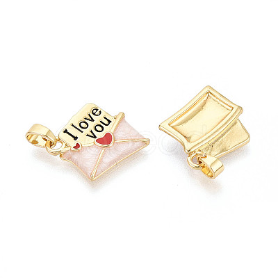 Brass with Enamel Pendants X-KK-T073-58A-G-1