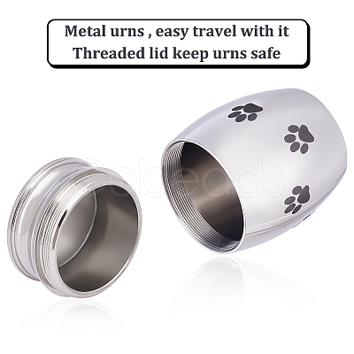 2Pcs 2 Style 316 Stainless Steel Pet Cinerary Casket AJEW-CN0001-20A-1