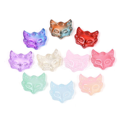 Baking Paint Transparent Glass Connector Charms DGLA-N018-18-1