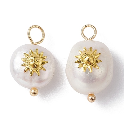Natural Pearl Pendants PALLOY-JF02200-04-1