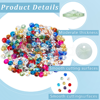 200Pcs Glass Charms RGLA-SP0001-03C-1