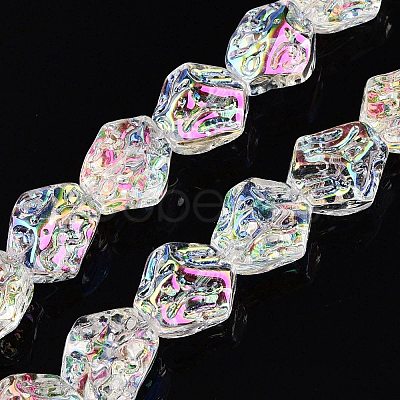 Electroplate Glass Beads Strands EGLA-N012-08D-1