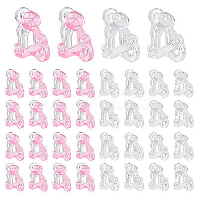 60Pcs 2 Colors Eco-friendly Plastic Clip-on Earring Findings KY-AR0001-46-1