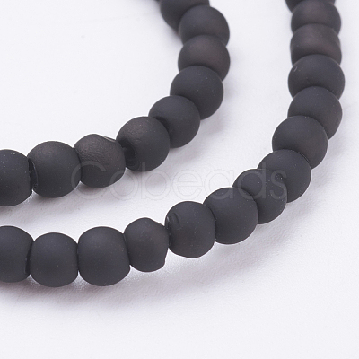 Painted Glass Round Bead Strands X-DGLA-S072-4mm-24-1