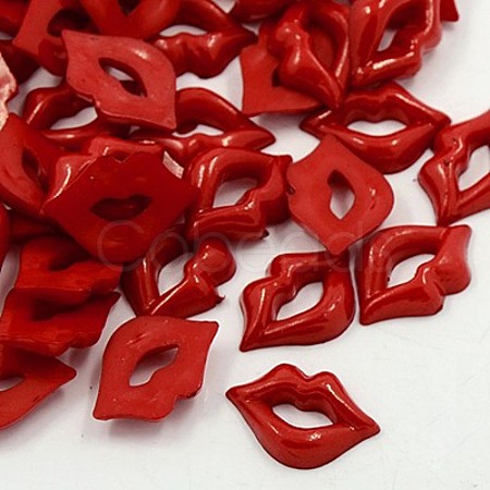 Acrylic Lip Shaped Cabochons X-BUTT-E024-A-04-1