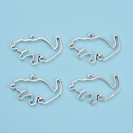 Alloy Open Back Bezel Pendants PALLOY-R098-19AS-1