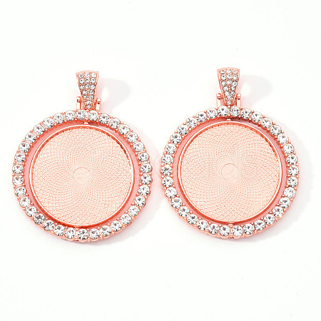 Alloy Pendant Cabochon Settings PALLOY-S107-005RG-RS-1