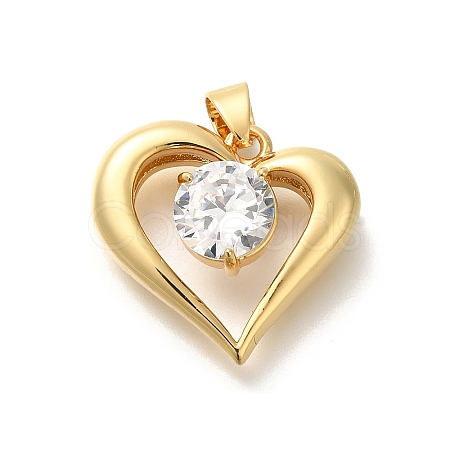 Rack Plating Brass with Cubic Zirconia Pendants KK-Z086-12G-01-1