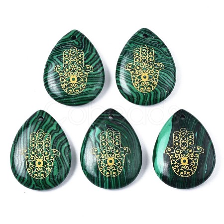 Synthetic Malachite Pendants G-T122-73G-1