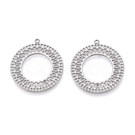 304 Stainless Steel Hollow Pendants STAS-T064-72P-1