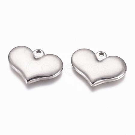 Non-Tarnish 304 Stainless Steel Stamping Blank Tag Heart Pendants STAS-G218-08P-03-1