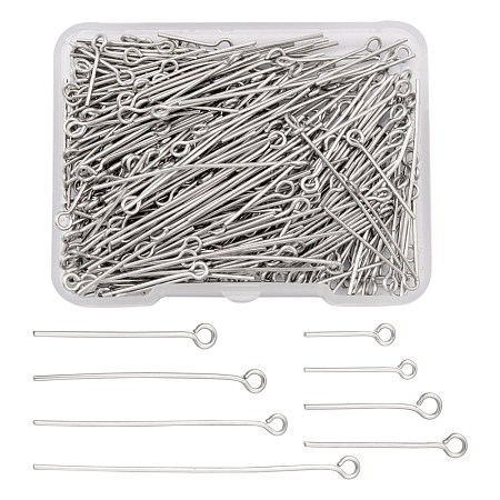 395Pcs 8 Style 304 Stainless Steel Eye Pins STAS-FS0001-21-1