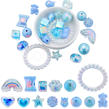 DIY Mixed Style Acrylic Beads Jewelry Making Finding Kits DIY-SC0026-37-1