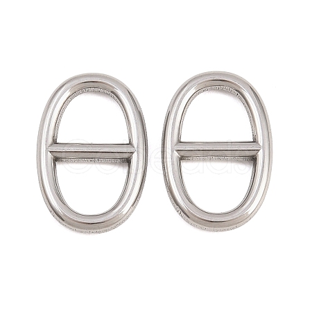 304 Stainless Steel Oval Links Connector Charms STAS-F366-02A-P-1
