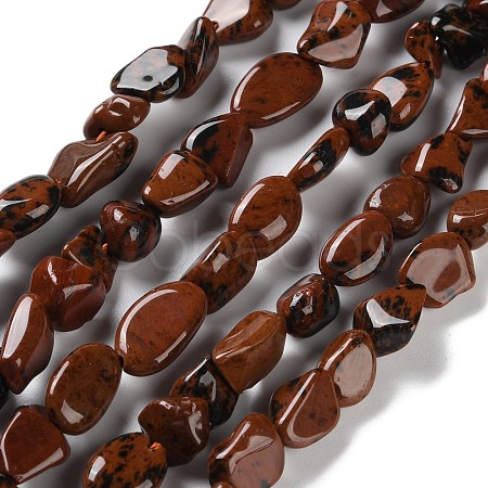 Natural Mahogany Obsidian Beads Strands G-P497-01C-05-1