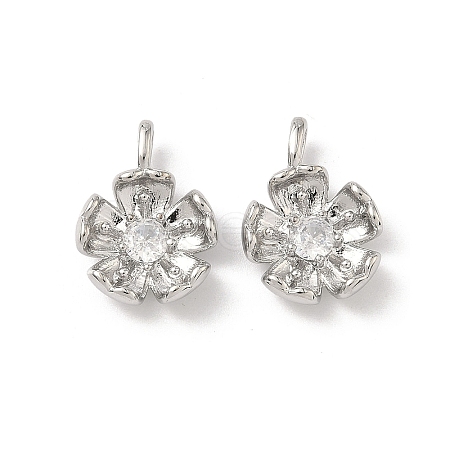 Brass Micro Pave Cubic Zirconia Pendants KK-L260-07P-1