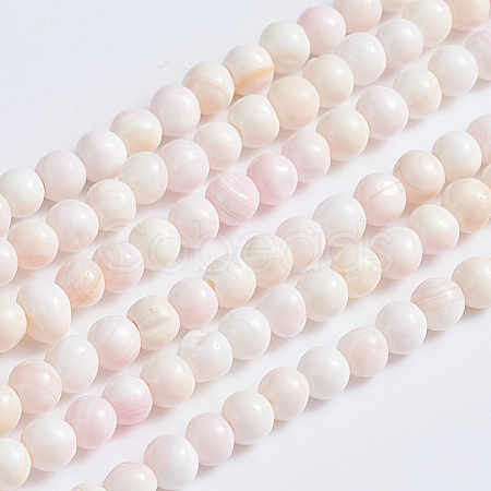 Natural Pink Shell Beads Strands LS-SSHEL-L016-18C-1