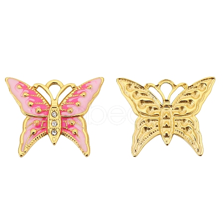Golden Stainless Steel with Enamel and Glass Pendants PW-WG53205-03-1