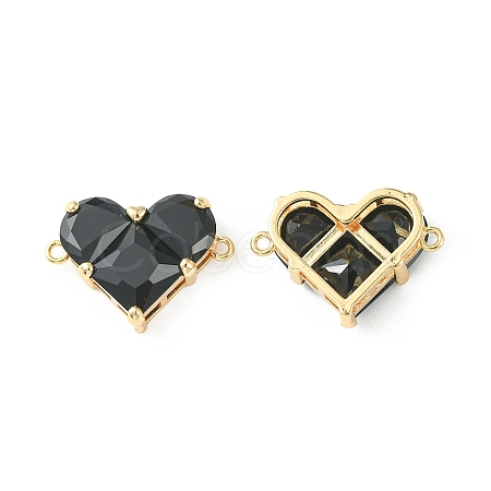 Brass Pave Cubic Zirconia Connector Charms KK-L208-04G-01-1