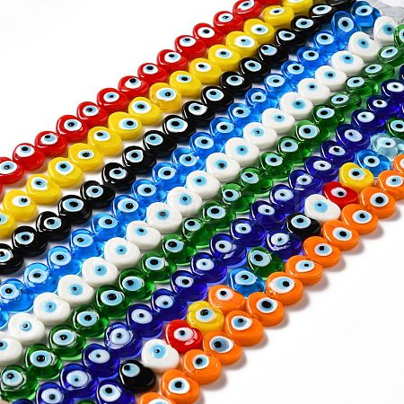 Handmade Evil Eye Lampwork Beads Strands LAMP-E023-07C-1