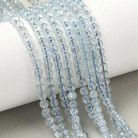 Natural Aquamarine Beads Strands G-P576-4mm-01B-1