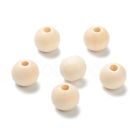 Natural Unfinished Wood Beads WOOD-XCP0001-19E-1