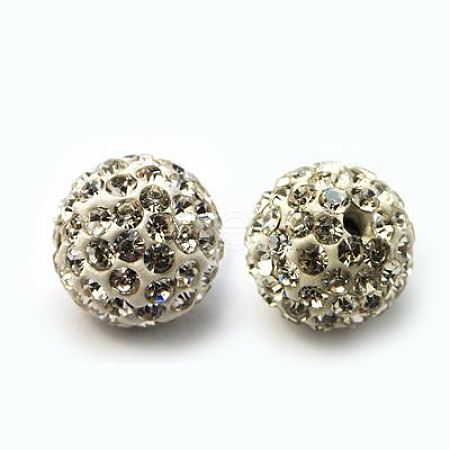 Polymer Clay Rhinestone Beads RB-C1438-14mm-A01-1