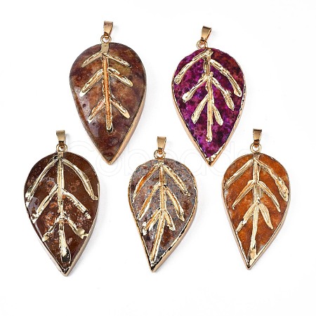 Natural Agate Big Pendants G-N326-106-1