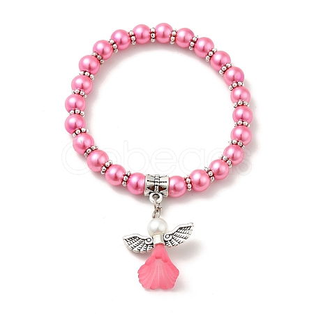 Lovely Wedding Dress Angel Bracelets for Kids BJEW-JB00727-07-1