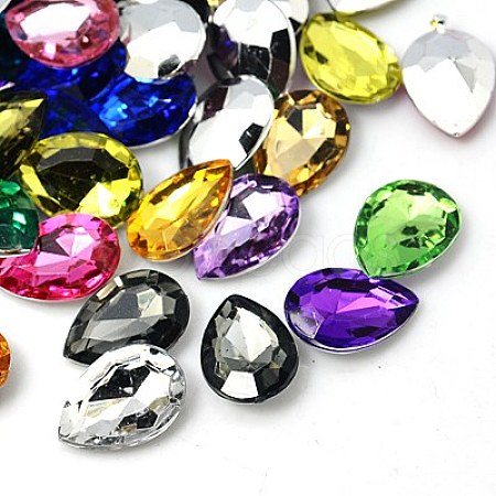 Imitation Taiwan Acrylic Rhinestone Cabochons GACR-A017-13x18mm-M-1