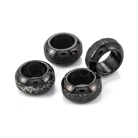 Frosted 201 Stainless Steel European Beads X-STAS-B020-13EB-1