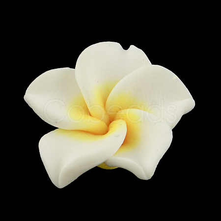 Handmade Polymer Clay 3D Flower Plumeria Beads CLAY-Q192-30mm-14-1