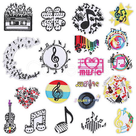 20Pcs Polyester Embroidery Sew on Ornament Accessories PATC-WH0008-256-1