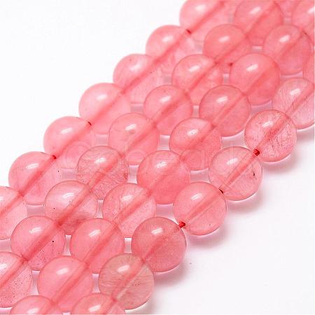 Cherry Quartz Glass Bead Strands G-P256-06-6mm-1