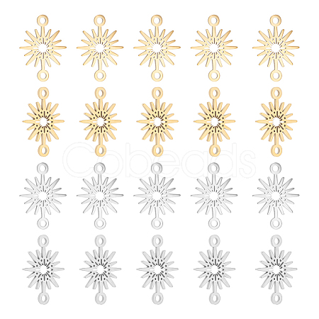 20Pcs 2 Colors 201 Stainless Steel Star Connector Charms STAS-UN0040-99-1