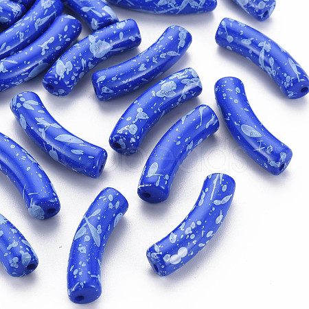 Opaque Spray Painted Acrylic Beads MACR-S372-002F-B02-1