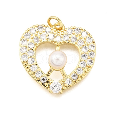 Brass Micro Pave Cubic Zirconia Pendants KK-K401-13G-1