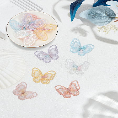 12Pcs 6 Colors Computerized Embroidery Cloth Iron on/Sew on Patches FABR-LP0001-02-1