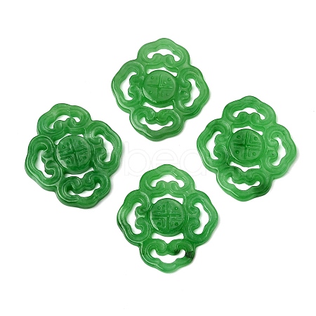 Natural Myanmar Jade Dyed Connector Charms G-Z162-09-1