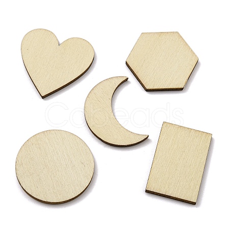 100Pcs Unfinished Wood Pendants WOOD-XCP0001-90-1