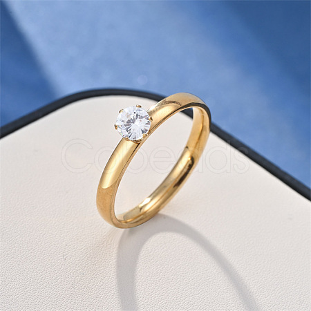 Stainless Steel with Rhinestone Finger Rings FS-WGB751E-33-1